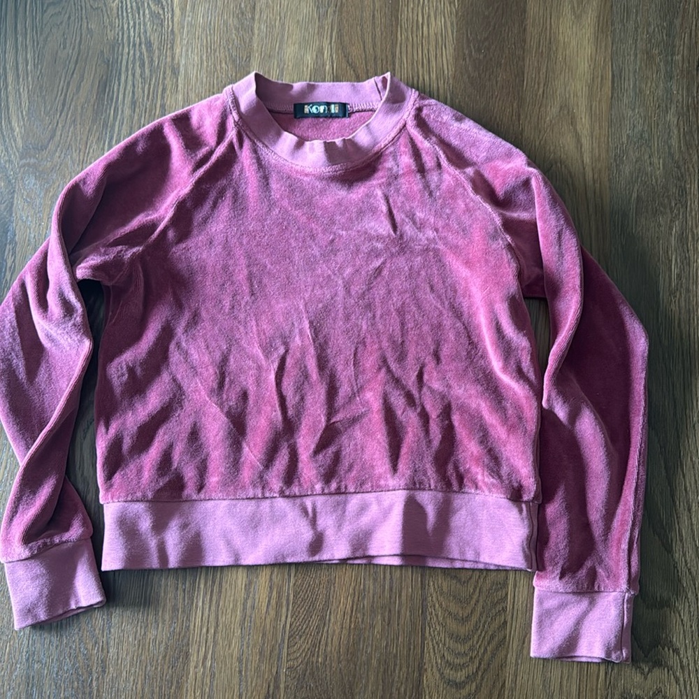 Suzi Kondi kids velour crew top sweatshirt